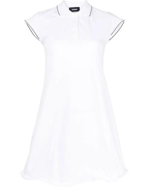we11done Contrast-Stitching Shirt Dress - White
