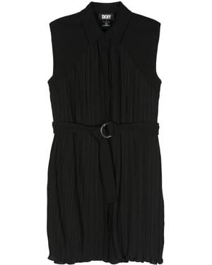 DKNY S/S Pleated Slip Dress - Black