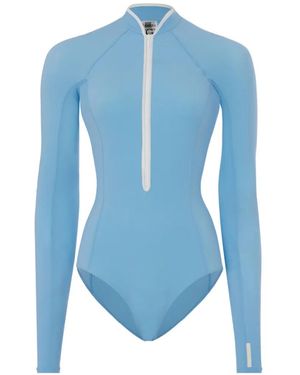 Hunza G Tyra Long-Sleeve Swimsuit - Blue