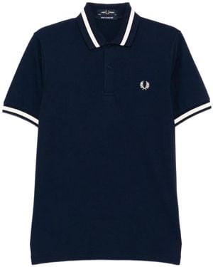 Fred Perry Poloshirt Mit Kontrastdetail - Blau