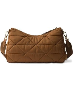 Prada Re-nylon パデッド ショルダーバッグ L - ブラウン