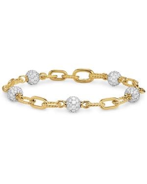 David Yurman 18Kt Dy Madison Beaded Diamond Bracelet (6Mm) - Metallic