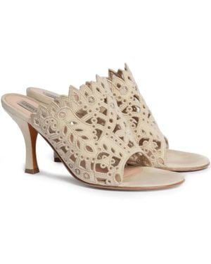 Alberta Ferretti Cut-Out Sandals - Natural