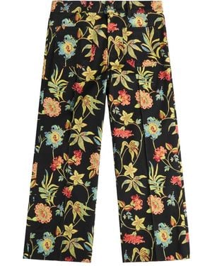 Fay Floral-Print Pants - Blue