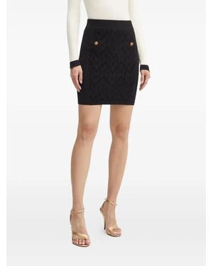 Marciano Minirock aus Jacquard mit Knöpfen - Schwarz