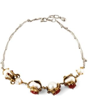 Marni Pearl-Embellished Necklace - Metallic