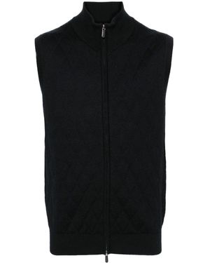 Eric Bompard Diamond-Pattern Gilet - Black