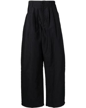 Yohji Yamamoto High-Waisted Straight-Leg Trousers - Blue