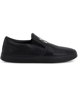 Philipp Plein Slip-On Leather Sneakers - Black