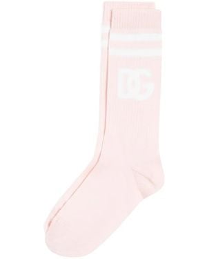 Dolce & Gabbana Chaussettes À Logo - Rose