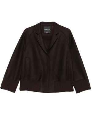 ROSSO35 Veste En Laine À Poignets Nervurés - Noir