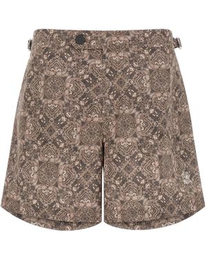 Brunello Cucinelli Paisley-Print Swim Shorts - Brown