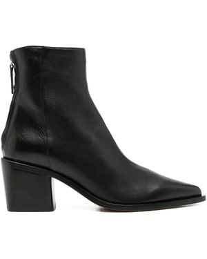 Pomme D ́Or Pointed-Toe Block-Heel Boots - Black