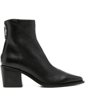 Pomme D ́Or Bottes Pointues À Talon Épais - Noir
