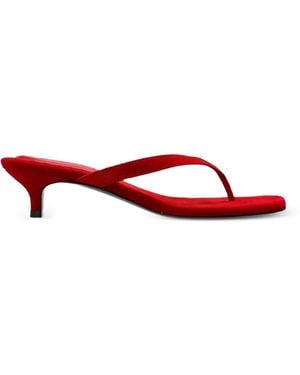 Black Suede Studio Kendal 35 Thong-Strap Heeled Sandals - Red