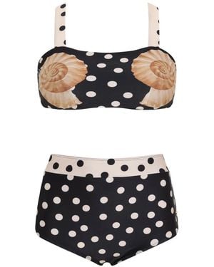 Brigitte Bardot Bikini Monalisa a lunares - Blanco