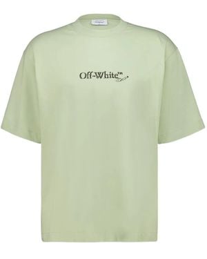 Off-White c/o Virgil Abloh Scribble ロゴ Tシャツ - グリーン
