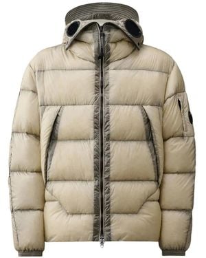 C.P. Company Gewatteerd Jack Met Goggle-Capuchon - Naturel