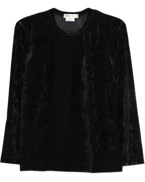 Comme des Garçons Crinkled Long-Sleeve T-Shirt - Black