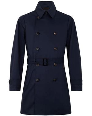 Moorer Trench Con Cintura - Blu