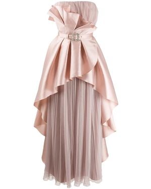 Alberta Ferretti Ruffled Bustier Dress - Pink