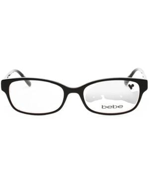 Bebe Floral-Print Rectangle-Frame Glasses - Black