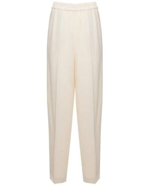 Fabiana Filippi Beaded-Trim Elasticated-Waistband Trousers - White