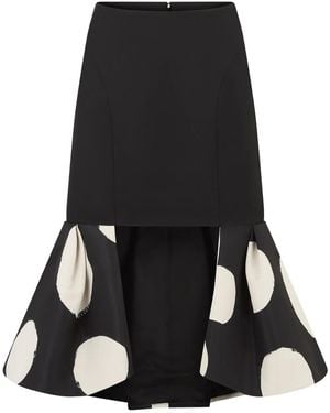 Nina Ricci Double-Flounce Midi Skirt - Black