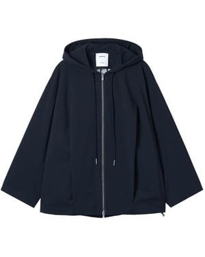 Enfold Hooded Pleated Jacket - Blue