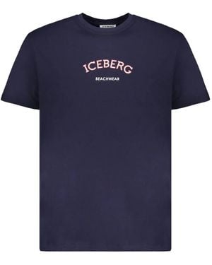 Iceberg Logo-Print Short-Sleeve T-Shirt - Blue