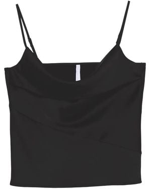 Imperial Cowl-Neck Top - Black
