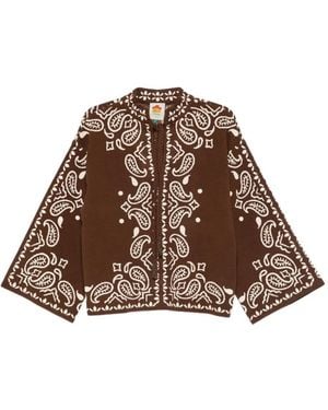 FARM Rio Jersey Bohemian Paisley De Manga Larga - Marrón