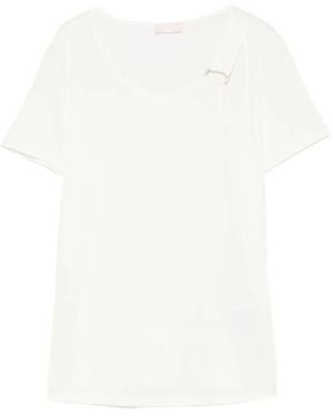 Liu Jo Cut-Out Ring-Detail T-Shirt - White