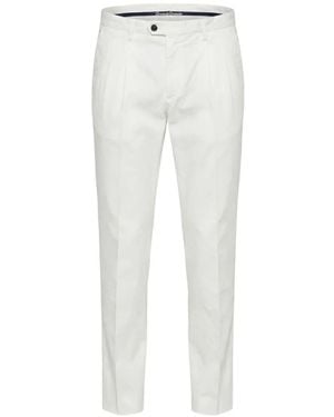 Drumohr Pantalon En Coton À Design Plissé - White