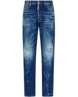 DSquared² Vaqueros Slim Con Efecto Envejecido - Azul