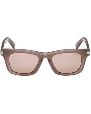 ZEGNA Sonnenbrille Mit Eckigem Gestell - Pink