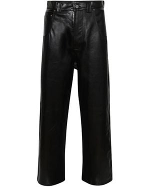 Vetements Leather Wide-Leg Pants - Black