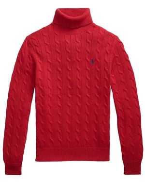 Polo Ralph Lauren Cable-Knit Roll-Neck Jumper - Red
