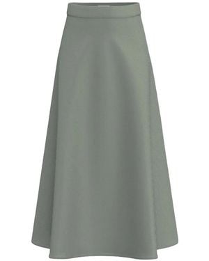 Marella Ribbed-Knit A-Line Skirt - Gray