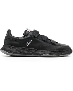 Maison Mihara Yasuhiro Charles Touch-Strap Leather Trainers - Black