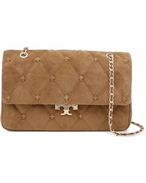 Tory Burch Bunny Schultertasche Aus Wildleder - Braun