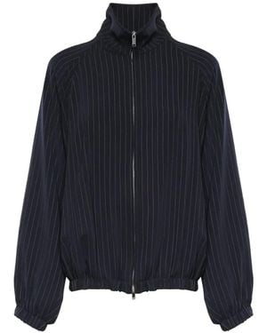 Frankie Shop Baxter Pinstripe Raglan-Sleeve Jacket - Blue