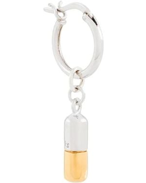 True Rocks Two-Tone Pill Hoop Earring - White