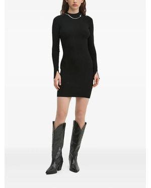 HUGO Ribbed Mini Dress - Black