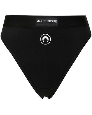 Marine Serre Crescent Moon-Embroidered Briefs - Black