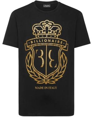 Billionaire Crest Round-Neck T-Shirt - Black