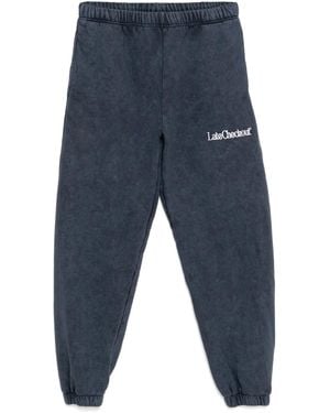 Stain Shade Embroidered Track Trousers - Blue