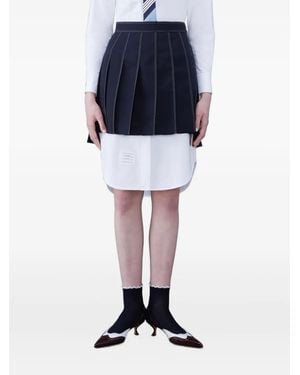 Thom Browne Pleated Mini Skirt - Blue