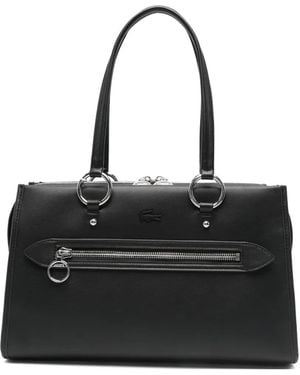 Lacoste Medium Ring-Detail Shoulder Bag - Black