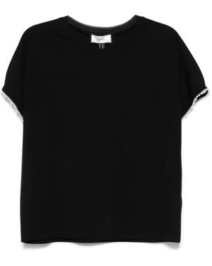 Nissa パールディテール Tシャツ - ブラック